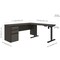 Bestar Prestige + Height Adjustable L-Desk, Bark Gray/Slate 99885-000047 - alternate 4